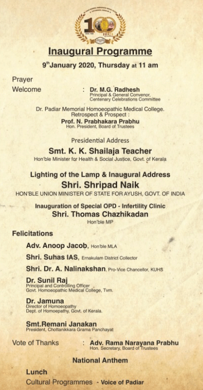 Centenary Celebrations 2020 c